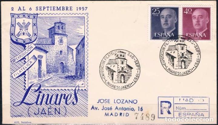 Sellos: 1957.-  LINARES (JA&Eacute;N) A MADRID - Foto 1