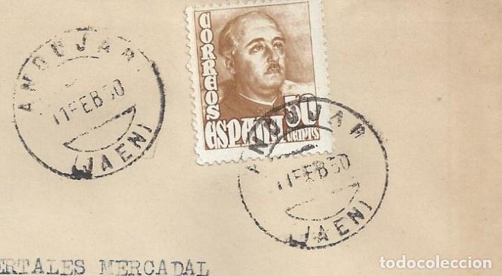 Sellos: CARTA MATASELLO ANDUJAR JAEN 1950 - Foto 2