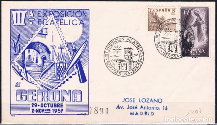 Sellos: 1957.-  GERONA A MADRID - Foto 1