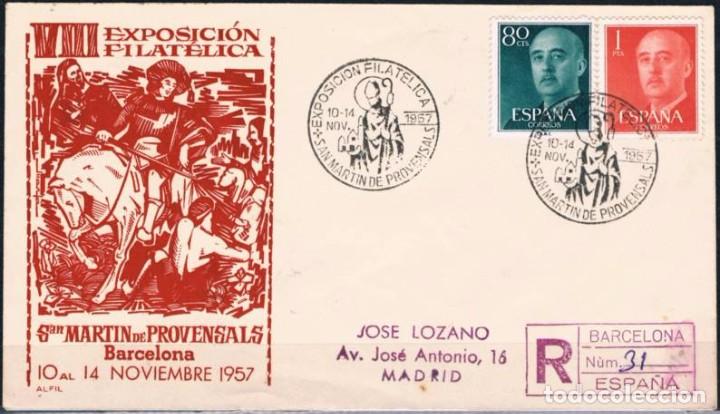 Sellos: 1957.- SAN MART&Iacute;N DE PROVENSALS A MADRID - Foto 1