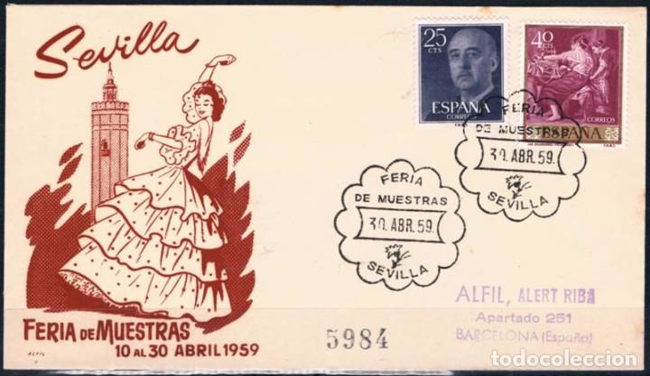 Sellos: 1959.-  SEVILLA A BARCELONA - Foto 1