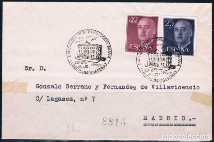 Sellos: 1958.-  LLORET DE MAR (GERONA) A MADRID - Foto 1
