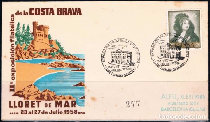 Sellos: 1958.-  LLORET DE MAR (GERONA) A MADRID - Foto 1
