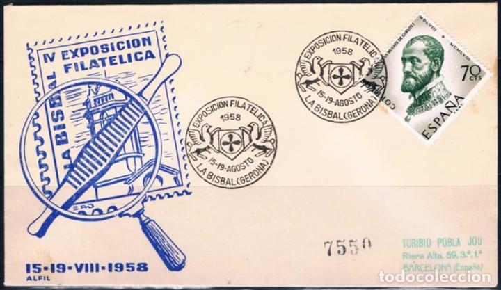 Sellos: 1958.- LA BISBAL (GERONA) A BARCELONA - Foto 1