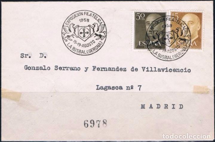 Sellos: 1958.-  LA BISBAL (GERONA) A MADRID - Foto 1