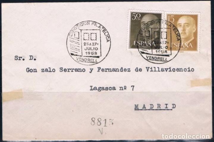 Sellos: 1958.-  VENDRELL (TARRAGONA) A MADRID - Foto 1