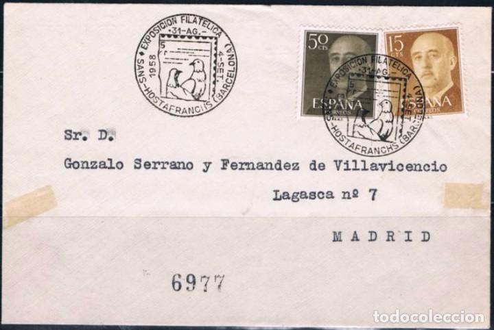 Sellos: 1958.-  HOSTAFRANCHS (BARCELONA) A MADRID - Foto 1