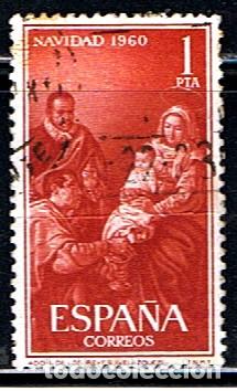 Sellos: ESPA&Ntilde;A // EDIFIL 1325 // 1960 ... USADO - NAVIDAD - Foto 1