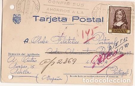 Sellos: Espa&ntilde;a & Targeta Postal , Sevilla para Lisboa 1963 (6758) - Foto 1