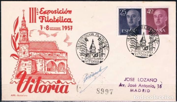 Sellos: 1957.-  VITORIA A MADRID - Foto 1