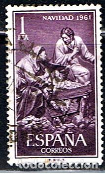 Sellos: ESPA&Ntilde;A // EDIFIL 1400 // 1961 ... USADO - NAVIDAD - Foto 1