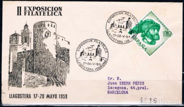 Sellos: 1959.-  LLAGOSTERA (GERONA) A BARCELONA - Foto 1