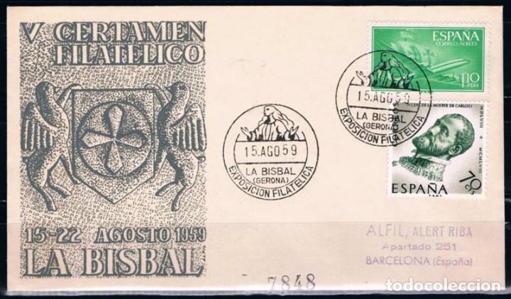 Sellos: 1959.- LA BISBAL (GERONA) A BARCELONA - Foto 1