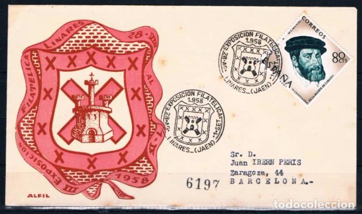 Sellos: 1958.-  LINARES (JA&Eacute;N) A BARCELONA - Foto 1