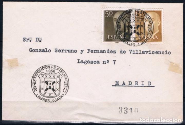 Sellos: 1958.- LINARES (JA&Eacute;N) A MADRID - Foto 1