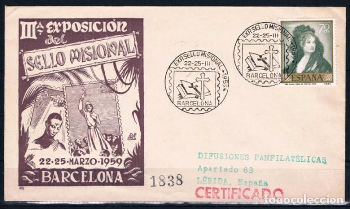 Sellos: 1959.- BARCELONA A L&Eacute;RIDA - Foto 1