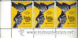 Stamps: VI&Ntilde;ETAS CONMEMORATIVA X CONGRESO INTERNAC. DE CENTROS SOCIALES - HOSPITALET 1969