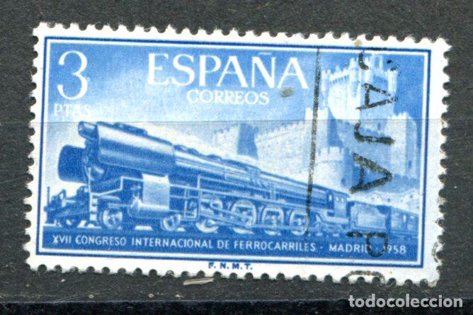 Sellos: Edifil 1237. 3 pts trenes. Usado. - Foto 1