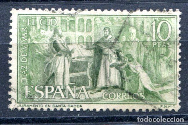 Sellos: Edifil 1447. 10 pts El Cid. Usado - Foto 1