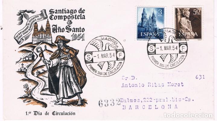Sellos: Espa&ntilde;a. Sobre circulado con la serie de A&ntilde;o Santo - Foto 1