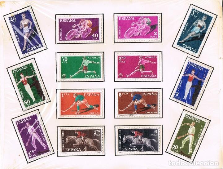 Sellos: 0442. Serie completa en carton souvenir DEPORTES 1960, edifil num 1306-1319 *