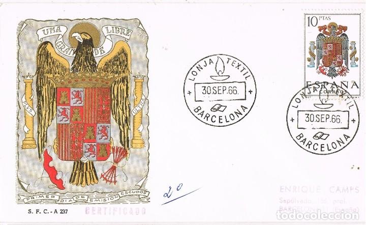 Sellos: 0461. Carta certificada BARCELONA 1966. Lonja textil - Foto 1