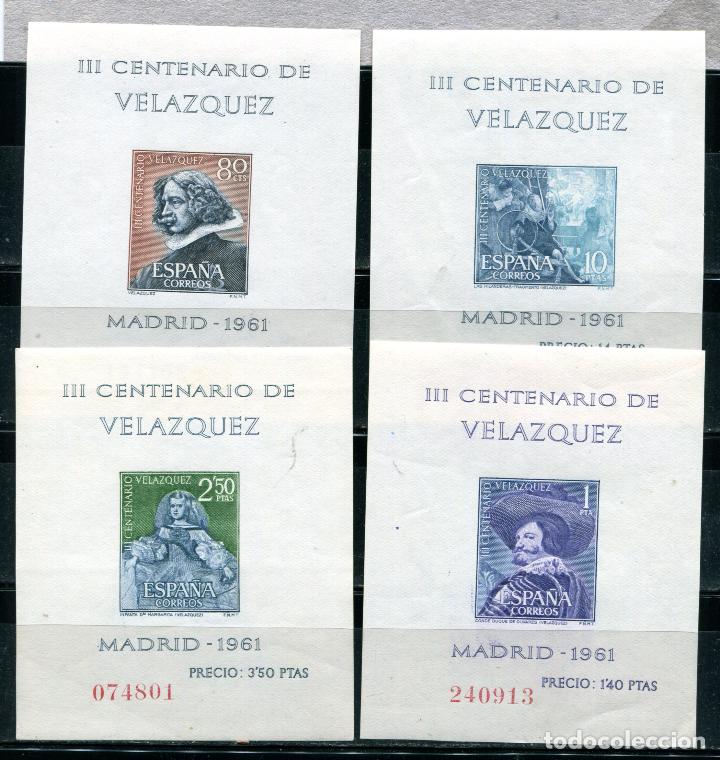 Sellos: Edifil 1344/1347. Hojitas Vel&aacute;zquez, nuevas sin fijasellos