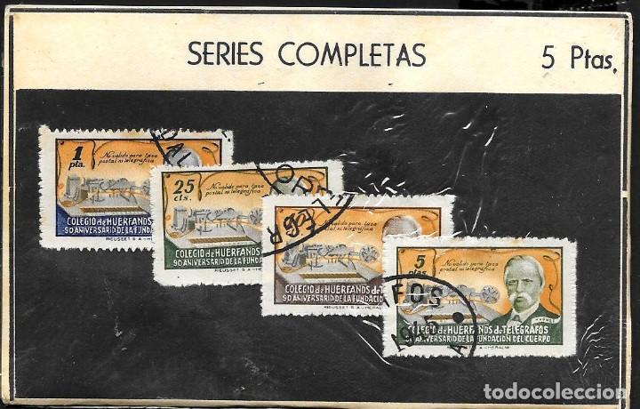 Stamps: CARTULINA CON ANTIGUA EMISI&Oacute;N DEL COLEGIO DE HUERFANOS DE TELEGRAFOS-SOUVENIR STAMPS