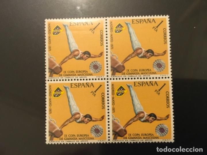 Timbres: Edifil 2034 - IX Copa Europea de Gimansia Masculina bloque de 4