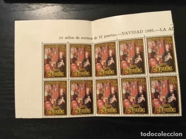 Sellos: Edifil 2633 - Navidad 1981 bloque de 10 - Foto 1