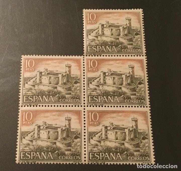 Sellos: Edifil 1981 - Castillo de Bellver 1970 bloque de 5 - Foto 1