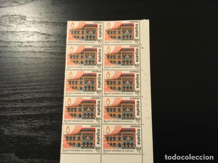 Sellos: Edifil 2717 - IV Centenario universidad de Zaragoza en bloque de 10