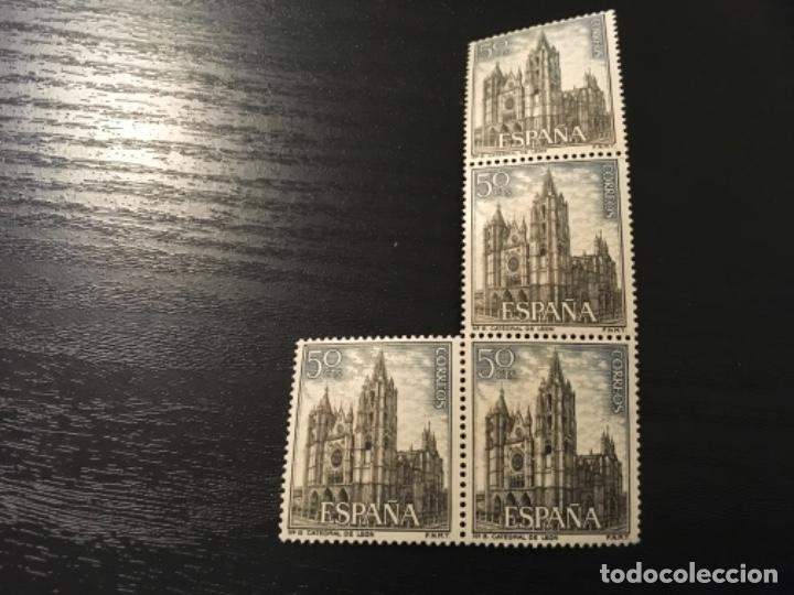 Sellos: Edifil 1542 - Catedral de Le&oacute;n bloque de 4 - Foto 1