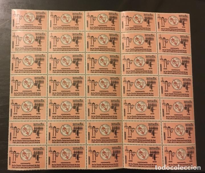 Sellos: Edifil 1670 - Centenario de las Telecomunicaciones en bloque de 35 - Foto 1