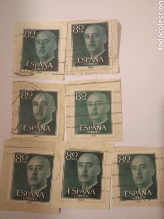 Francobolli: 7 SELLOS DE FRANCO 80 CENTIMOS CIRCULADO.VER FOTO.15