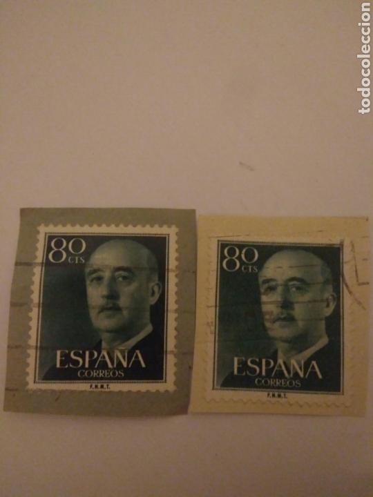 Stamps: 2 SELLO DE FRANCO 80 CENTIMOS CIRCULADO.31