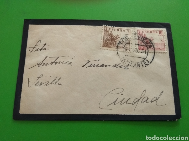 Sellos: Sobre necrol&oacute;gico. A&ntilde;o 1954 - Foto 1