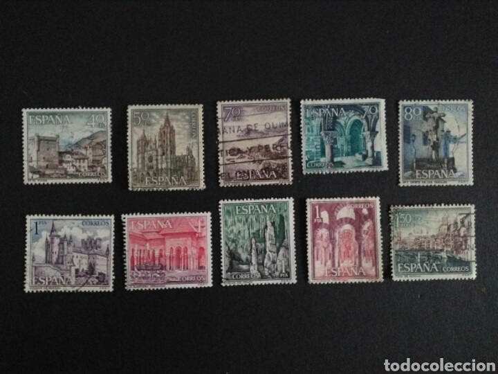 Timbres: EDIFIL 1541/1550. 1964. SERIE TUR&Iacute;STICA. PAISAJES Y MONUMENTOS. USADA.
