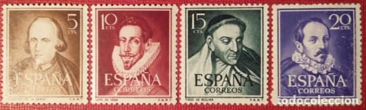 Selos: Espa&ntilde;a.1950-53, Literatos. 4 valores (n&ordm; 1071-1074 Edifil).