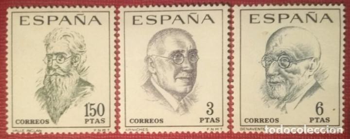 Timbres: Espa&ntilde;a.1966, Literatos espa&ntilde;oles. Tres valores: 1'50, 3 y 6 ptas. (n&ordm; 1758-1760 Edifil).