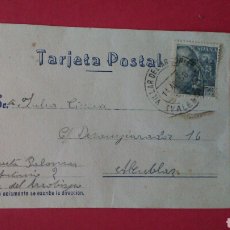 Sellos: TARJETA POSTAL CON MATASELLOS FECHADOR DE VILLAR DEL ARZOBISPO. VALENCIA.. Lote 144695710