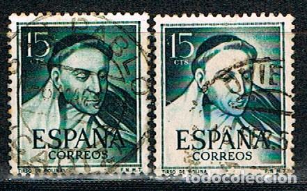 Sellos: 1073. Tirso de Molina, usado, normal + variedad - Foto 1