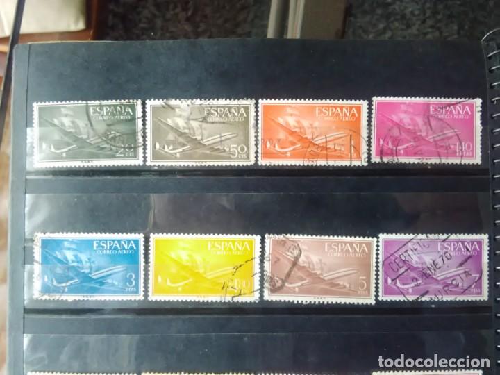 Sellos: LOTE DE 8 SELLOS DE LA SERIE: SUPERCONSTELLATION Y NAO SANTA MAR&Iacute;A. A&Ntilde;O 1955-56