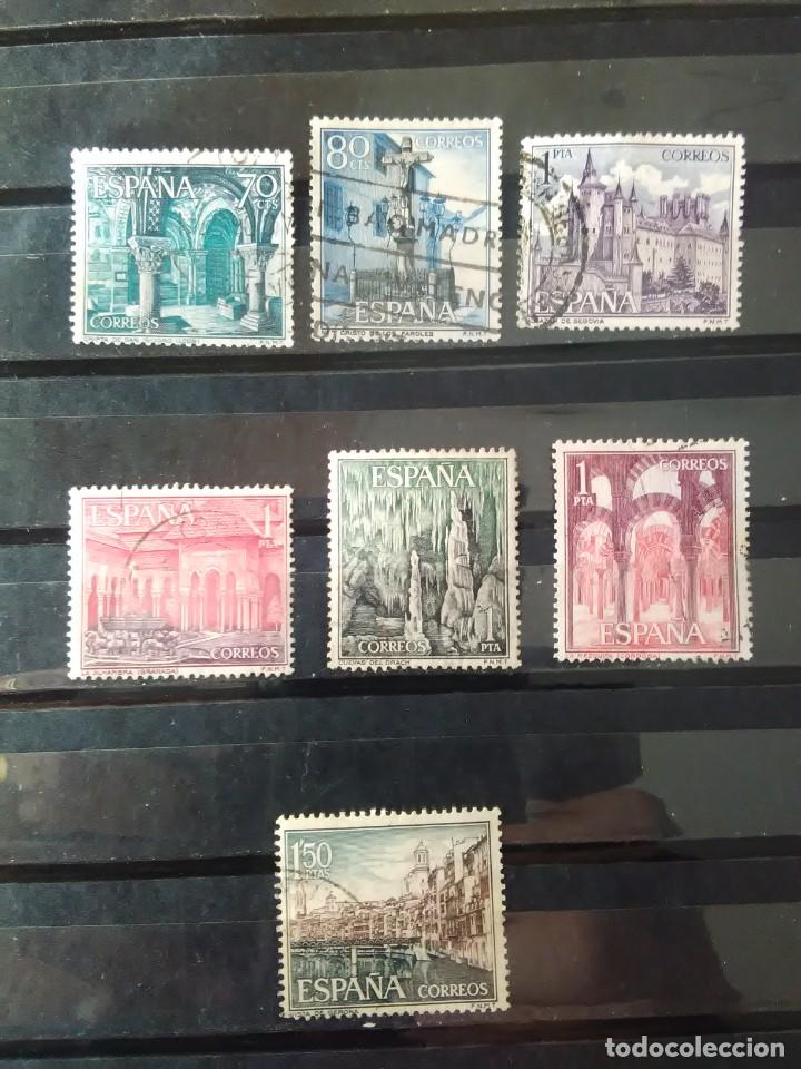 Sellos: LOTE DE 7 SELLOS DE LA SERIE: PAISAJES Y MONUMENTOS. A&Ntilde;O 1964