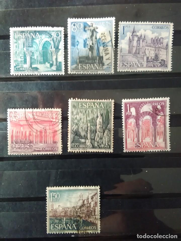 Sellos: LOTE DE 7 SELLOS DE LA SERIE: PAISAJES Y MONUMENTOS. A&Ntilde;O 1964
