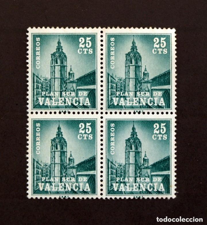 Sellos: Plan Sur de Valencia - Edifil 4 - Miguelete, bloque de 4 - Foto 1