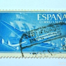 Sellos: SELLO POSTAL ESPAÑA 1956 3 PTA AVION SUPERCONSTELACION Y CARABELA SANTA MARIA , CORREO AEREO