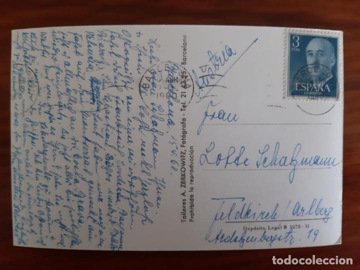 Sellos: tarjeta postal circulada 1968 de barcelona a austria - Foto 2