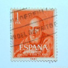 Sellos: SELLO POSTAL ESPAÑA 1960 1 PTA CANONIZACION DE JUAN DE RIBERA , CONMEMORATIVO