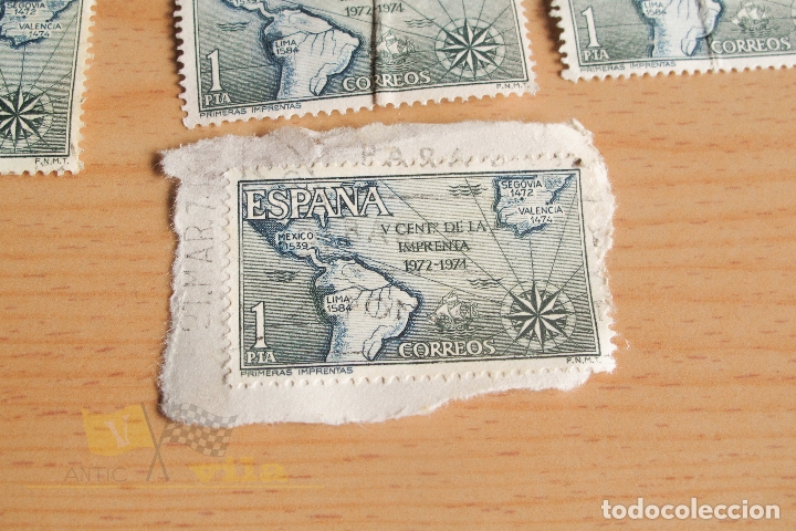 Sellos: Sellos V Cent&ordm; de la Imprenta - Usados - Foto 4